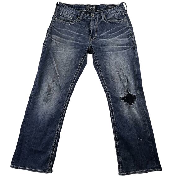 Salvage Other - Buckle Salvage Jeans Men’s -31 S- Denim Blue Mayhem Regular Bootcut Distressed